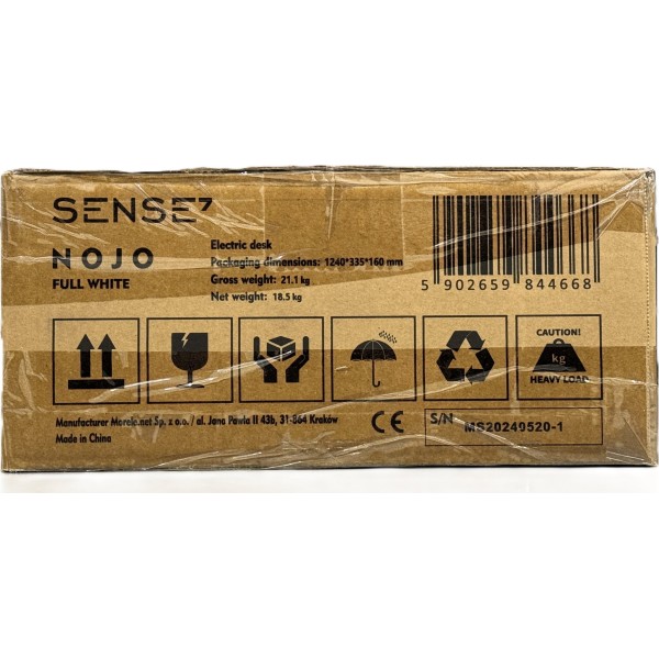Стіл з регулюванням висоти Sense7 Nojo 120×60 см, електричний, білий