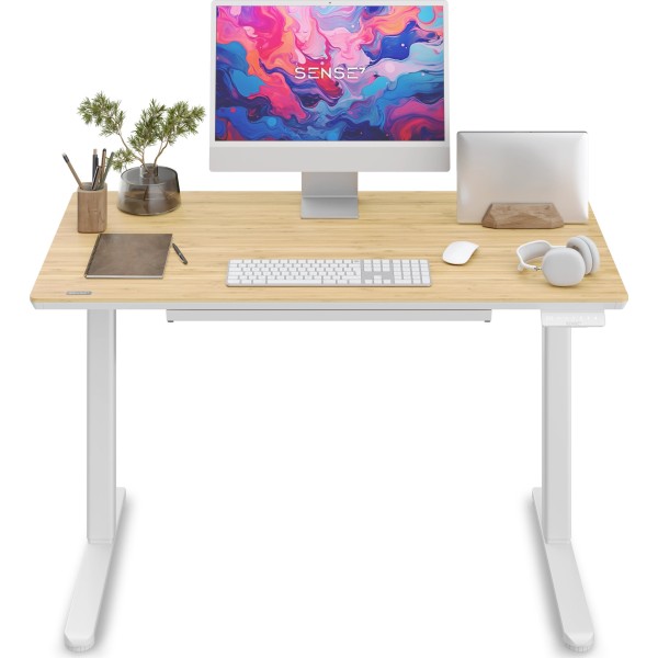 Стіл з регулюванням висоти SENSE7 Newai 120×60 см, електричний, бамбук