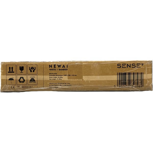 Стіл з регулюванням висоти SENSE7 Newai 120×60 см, електричний, бамбук