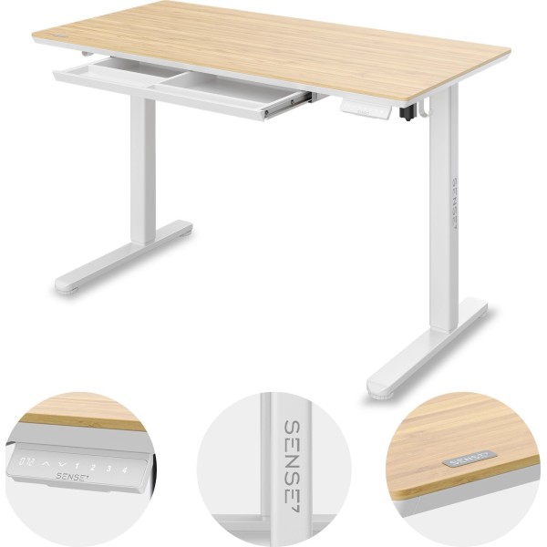 Стіл з регулюванням висоти SENSE7 Newai 120×60 см, електричний, бамбук