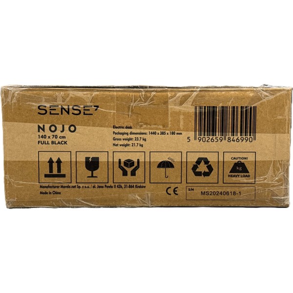 Стіл з регулюванням висоти Sense7 Nojo 140×70 см, електричний, чорний