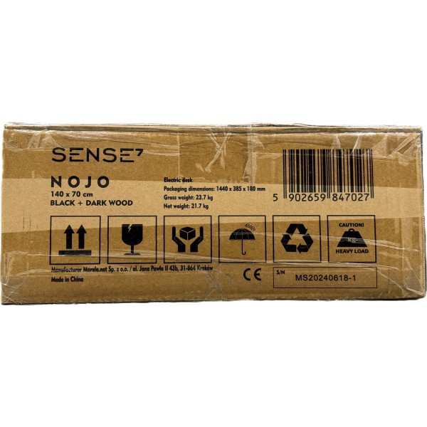 Стіл з регулюванням висоти Sense7 Nojo 140×70 см, електричний, коричневий