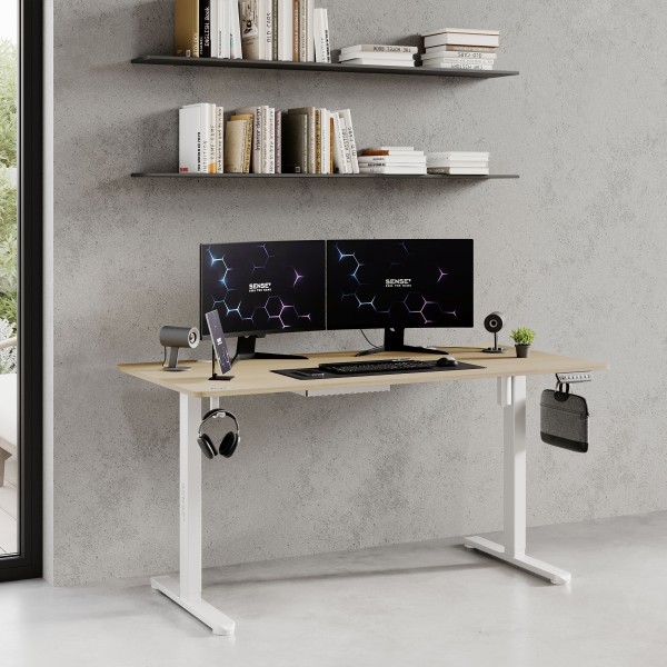 Стіл з регулюванням висоти Sense7 Nojo 140×70 см, електричний, світло-бежевий