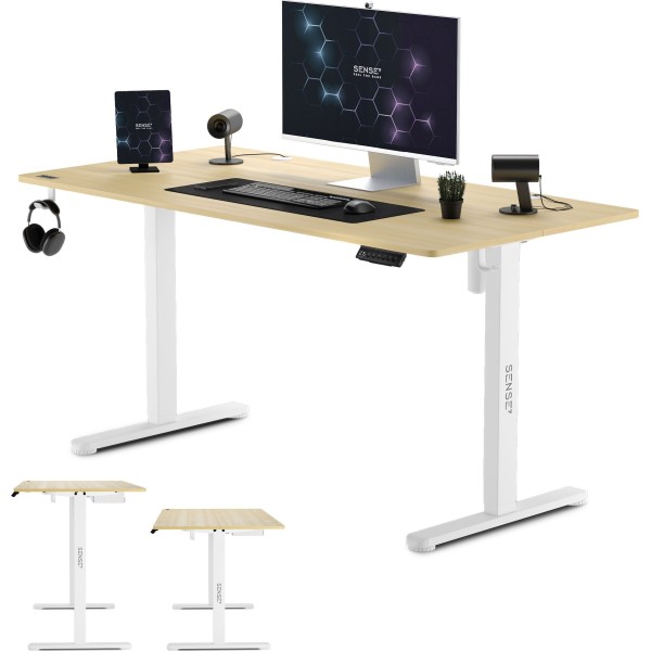 Стіл з регулюванням висоти Sense7 Nojo 140×70 см, електричний, світло-бежевий