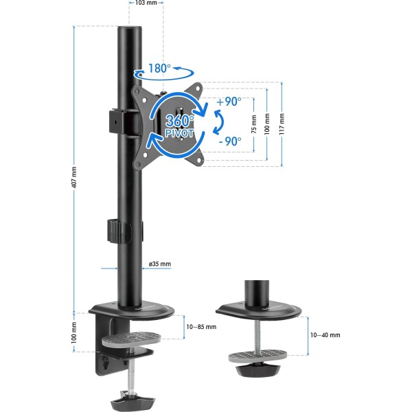 Настільне кріплення для монітора SENSE7 Float, 17-32''