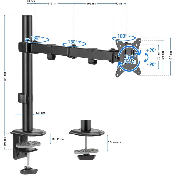 Настільне кріплення для монітора SENSE7 Float Arm, 17-32''
