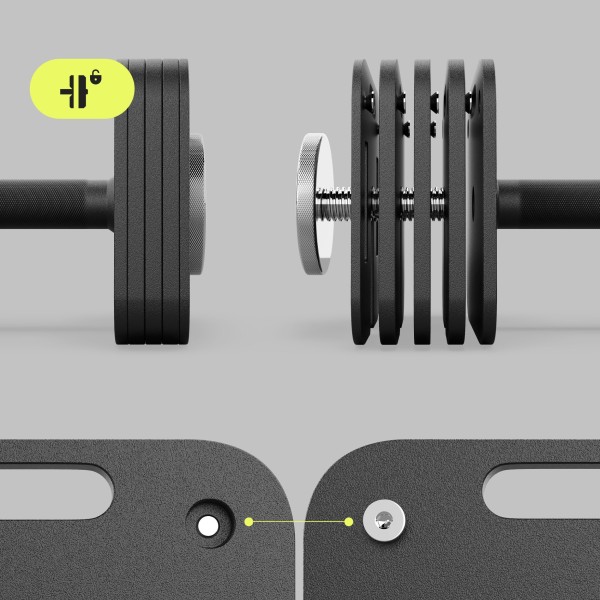 Гантеля з регульованою вагою Zipro Square, 16 кг