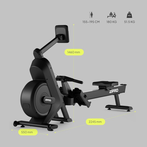 Гребний тренажер повітряно-магнітний Zipro Power 10