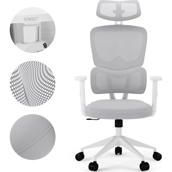 Офісне крісло SENSE7 Veno,  біле