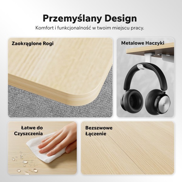 Стіл з регулюванням висоти Sense7 Nojo Light 140×70 см, електричний, світло-бежевий