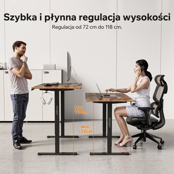 Стіл з регулюванням висоти Sense7 Nojo Light 140×70 см, електричний, коричневий
