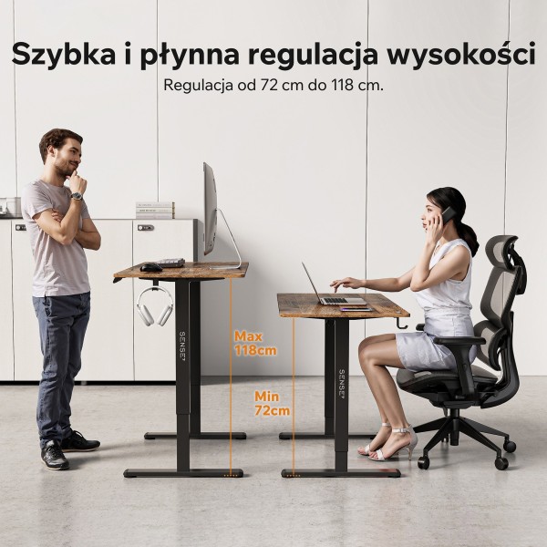 Стіл з регулюванням висоти Sense7 Nojo Light 120×60 см, електричний, коричневий