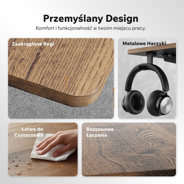 Стіл з регулюванням висоти Sense7 Nojo Light 120×60 см, електричний, коричневий