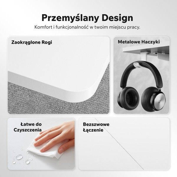 Стіл з регулюванням висоти Sense7 Nojo Light 140×70 см, електричний, білий