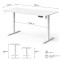 Стіл з регулюванням висоти Sense7 Nojo Light 140×70 см, електричний, білий