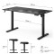 Стіл з регулюванням висоти Sense7 Nojo Light 140×70 см, електричний, чорний