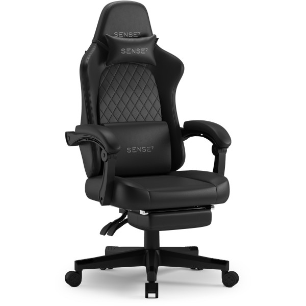 Ігрове крісло SENSE7 Devon, екошкіра, чорне