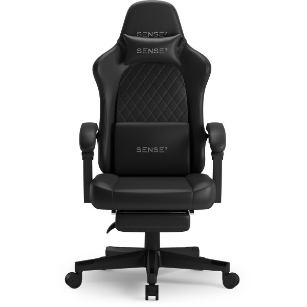 Ігрове крісло SENSE7 Devon, екошкіра, чорне