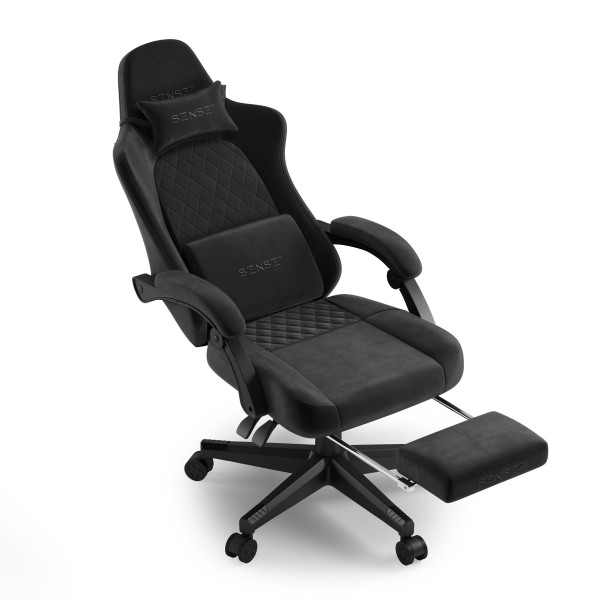 Ігрове крісло SENSE7 Devon, алькантара, чорне