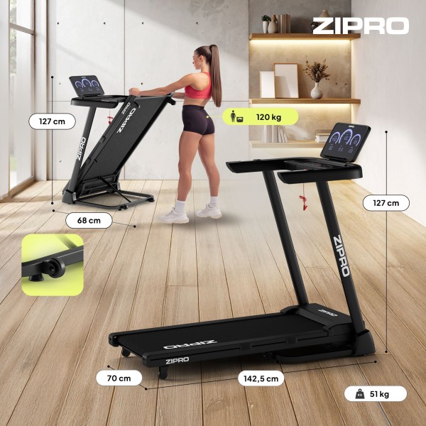 Бігова доріжка складана Zipro Luma