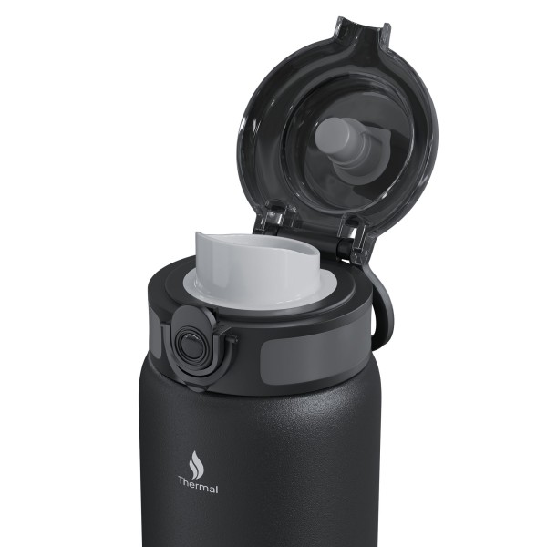 Термопляшка Zipro, нержавіюча сталь, 500 мл, чорна