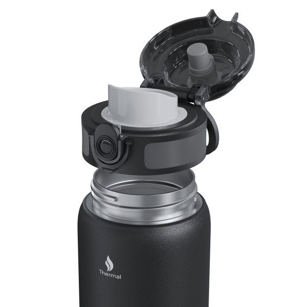 Термопляшка Zipro, нержавіюча сталь, 500 мл, чорна