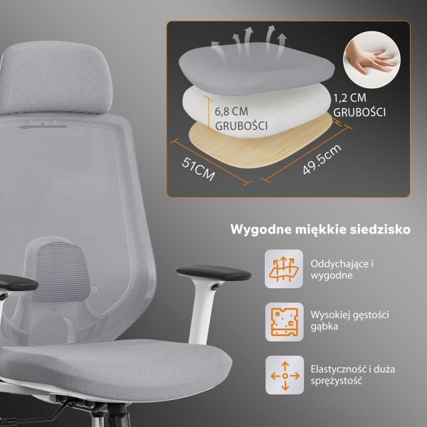 Офісне крісло SENSE7 Nakai, сіре