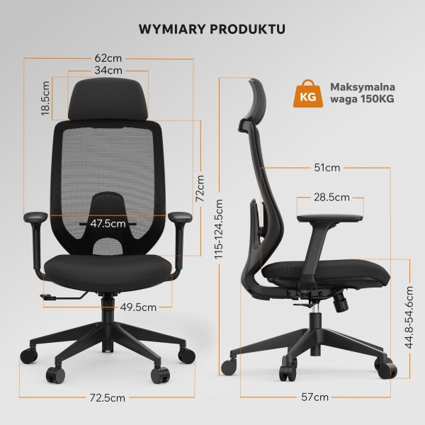 Офісне крісло SENSE7 Nakai, чорне