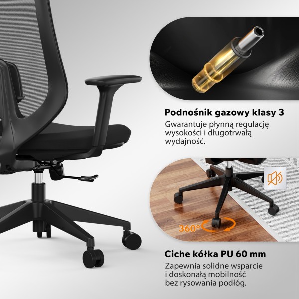 Офісне крісло SENSE7 Nakai, чорне