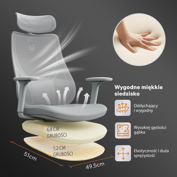 Офісне крісло SENSE7 Moyo, сіре