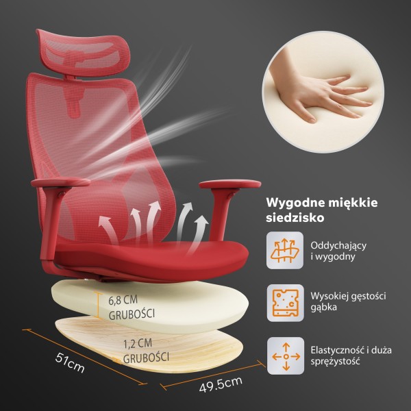 Офісне крісло SENSE7 Moyo, червоне