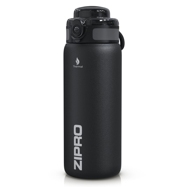Термопляшка Zipro, нержавіюча сталь, 700 мл, чорна