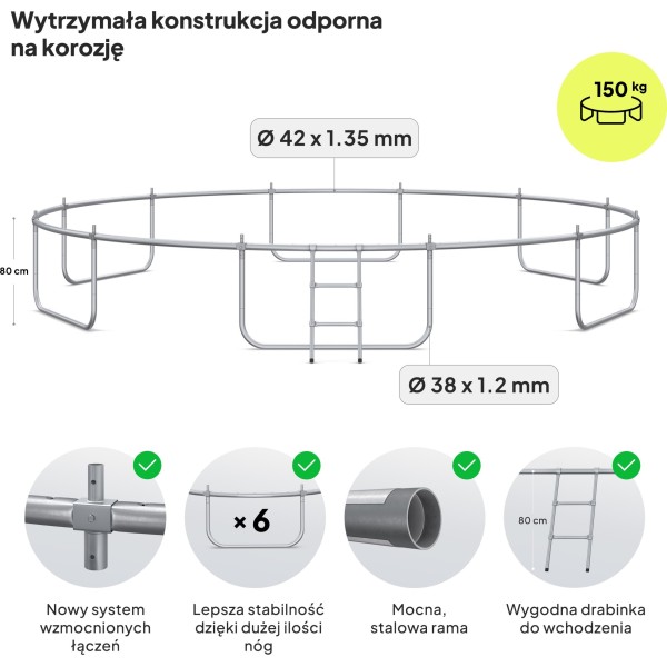 Батут Zipro JumpPro IN 496 см з внутрішньою сіткою
