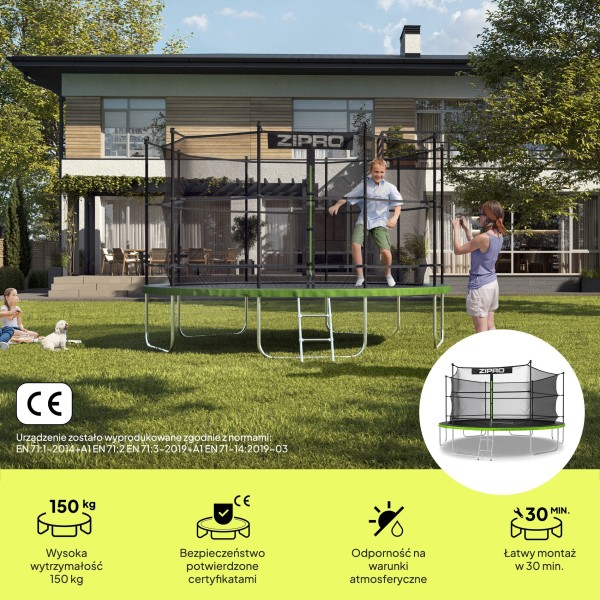 Батут Zipro JumpPro IN 435 см з внутрішньою сіткою