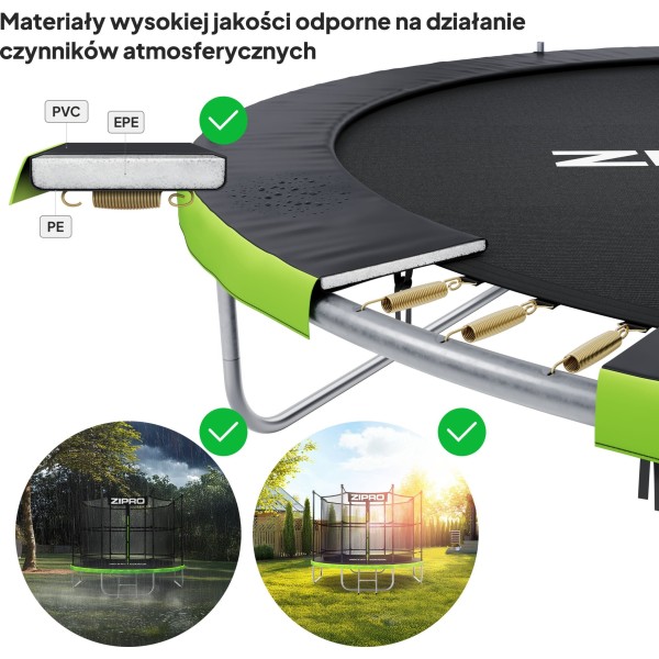 Батут Zipro JumpPro IN 435 см з внутрішньою сіткою