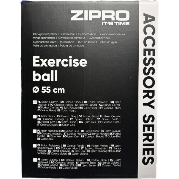 Фітбол Zipro Anti-Burst, 55 см, чорний + насос