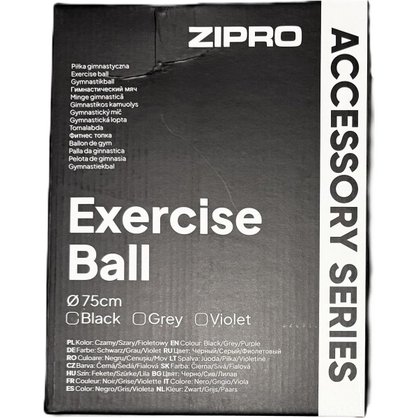 Фітбол Zipro Anti-Burst, 75 см, чорний + насос