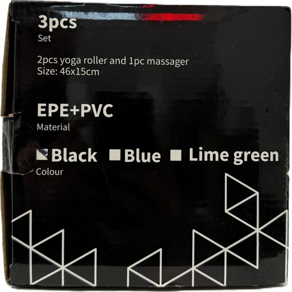 Набір масажних ролерів Zipro Yoga Set 3в1, чорний