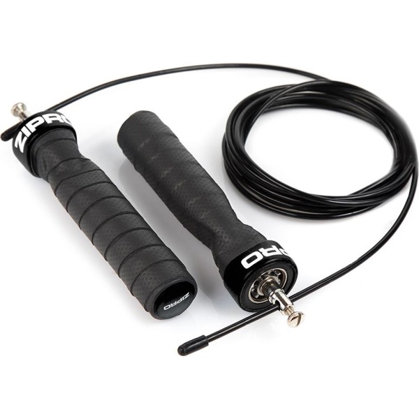 Скакалка Zipro для кросфіту зі сталевим тросом, 3м, чорна