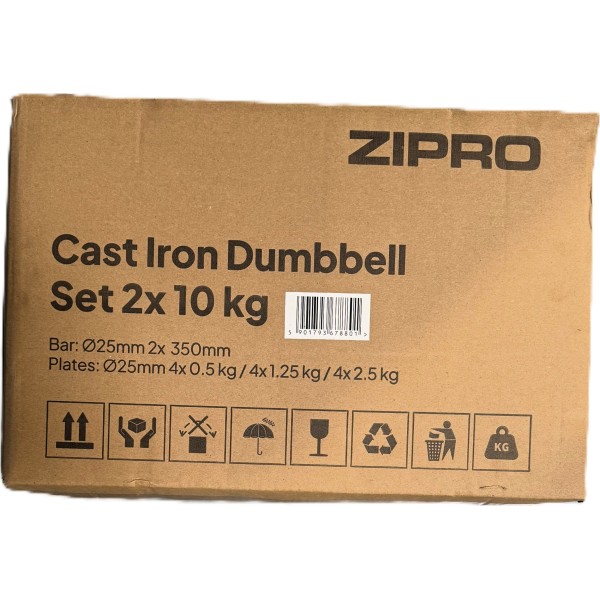 Набір розбірних гантелей Zipro з кейсом, 2х10 кг