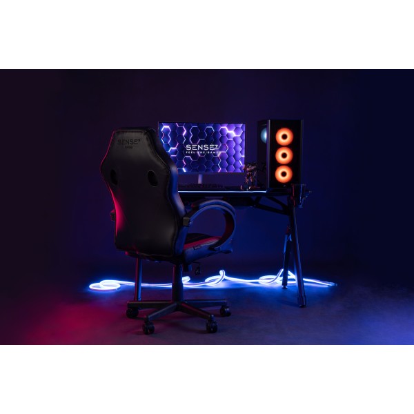 Ігрове крісло SENSE7 Prism, екошкіра, чорне