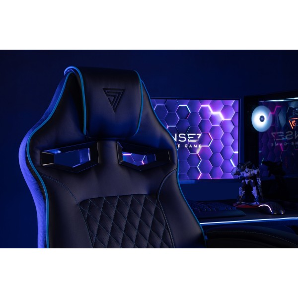 Ігрове крісло SENSE7 Knight, екошкіра, чорне