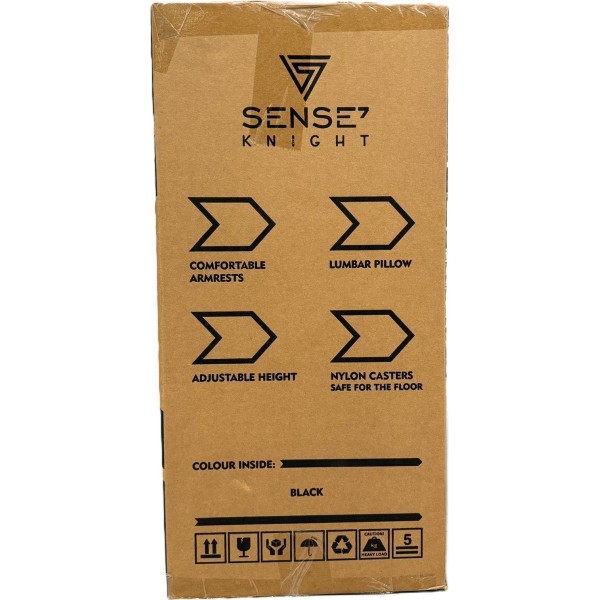 Ігрове крісло SENSE7 Knight, екошкіра, чорне