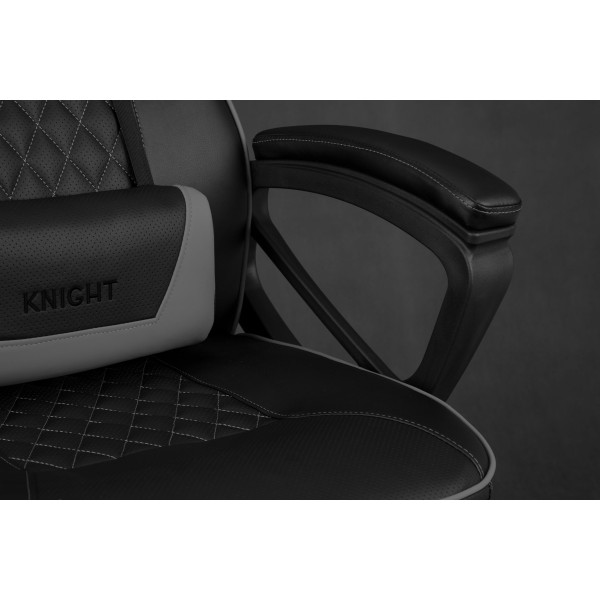 Ігрове крісло SENSE7 Knight, екошкіра, чорно-сіре