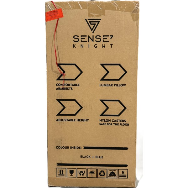 Ігрове крісло SENSE7 Knight, екошкіра, чорно-синє