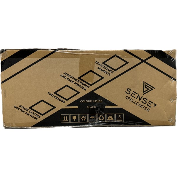 Ігрове крісло SENSE7 Spellcaster, екошкіра, чорне