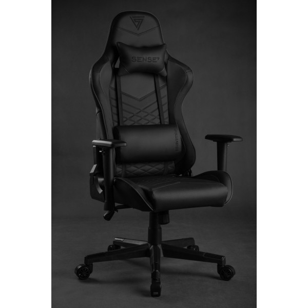 Ігрове крісло SENSE7 Spellcaster, екошкіра, чорне