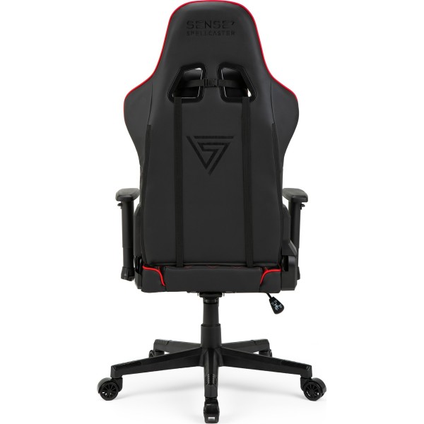 Ігрове крісло SENSE7 Spellcaster, екошкіра, чорно-червоне