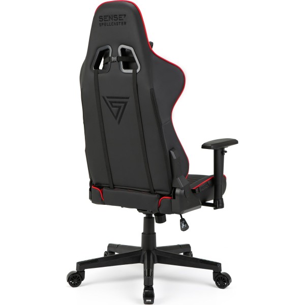 Ігрове крісло SENSE7 Spellcaster, екошкіра, чорно-червоне