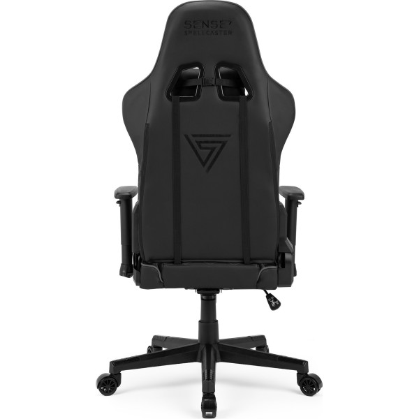 Ігрове крісло SENSE7 Spellcaster, екошкіра, чорно-сіре